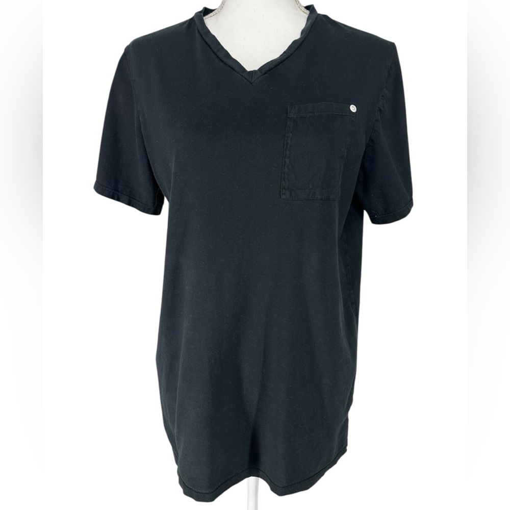 BALDWIN / Black V-Neck T-Shirt / Large / Indie Rock Hipster Emo Goth 2010 Casual